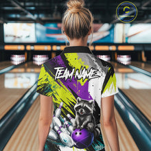 Load image into Gallery viewer, Custom Funny Raccoon Bowling Jersey For Women Custom Bowling Team Shirts Polo &amp; 1/4 Zip, Bowling Gifts TDM6571