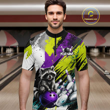 Load image into Gallery viewer, Custom Funny Raccoon Bowling Jersey For Men Custom Bowling Team Shirts Polo &amp; 1/4 Zip, Bowling Gifts TDM6571