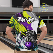 Load image into Gallery viewer, Custom Funny Raccoon Bowling Jersey For Men Custom Bowling Team Shirts Polo &amp; 1/4 Zip, Bowling Gifts TDM6571