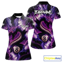 Load image into Gallery viewer, Purple Thunder Lightning Cobra Snake 8 Ball Billiard Shirt For Women Custom Pool Team League Jersey TDM4838