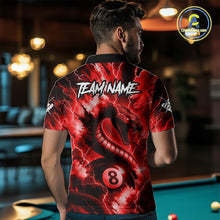 Load image into Gallery viewer, Red 8 Ball Thunder Lightning Cobra Snake Billiard Shirt For Men Custom Billiard League Pool Jersey TDM4840