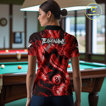 Load image into Gallery viewer, Red 8 Ball Thunder Lightning Cobra Snake Billiard Shirt For Women Custom Billiard League Pool Jersey TDM4840