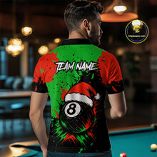 Load image into Gallery viewer, Green &amp; Red Splash Santa Christmas 8 Ball Billiard Shirt For Men Custom Xmas Gift For Pool Player TDM4846