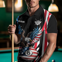 Load image into Gallery viewer, Personalized American Flag Eagle Patriotic Billiard Shirt For Men Custom 8 Ball Pool Team Jersey TDM4860
