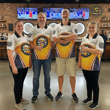 Load image into Gallery viewer, Funny Yellow Angry Beer Darts Shirt For Men Custom Darts Jersey Team Polo &amp; Quarter Zip TDM5569