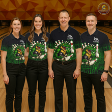 Load image into Gallery viewer, Black And Green Funny Alligator Bowling Shirt For Men Custom Bowling Jersey Team Polo &amp; 1/4 Zip TDM5818