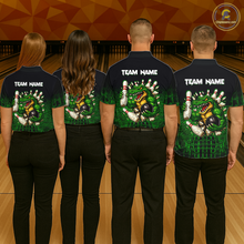 Load image into Gallery viewer, Black And Green Funny Alligator Bowling Shirt For Men Custom Bowling Jersey Team Polo &amp; 1/4 Zip TDM5818