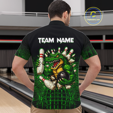 Load image into Gallery viewer, Black And Green Funny Alligator Bowling Shirt For Men Custom Bowling Jersey Team Polo &amp; 1/4 Zip TDM5818