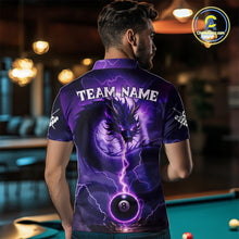 Load image into Gallery viewer, Purple 8 Ball Lightning Dragon Billiard Jersey For Men Custom Pool Team Shirt Polo &amp; 1/4 Zip TDM5114