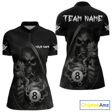 Load image into Gallery viewer, Funny Grim Reaper 8 Ball Smoke Billiard Shirt For Women Custom Pool Jersey, Billiard Team Shirt TDM4898