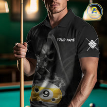 Load image into Gallery viewer, Funny Grim Reaper 9 Ball Smoke Billiard Shirt For Men Custom Pool Jersey, Billiard Team Shirt TDM4899
