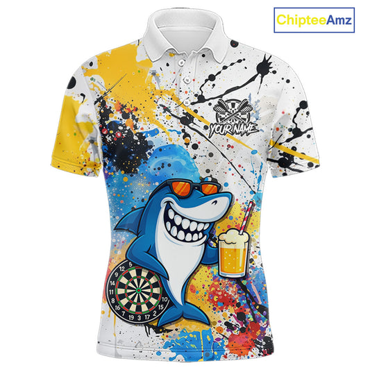 Personalized Funny Shark Colorful Darts Shirt For Men Custom Darts Jersey Team Polo & Quarter Zip TDM5839