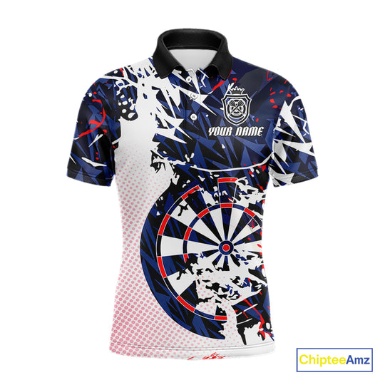 Personalized Paint Splash Darts Shirt For Men Custom Darts Jersey Team Polo & 1/4 Zip |Red TDM6063