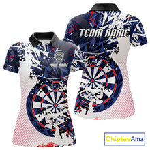Load image into Gallery viewer, Personalized Paint Splash Darts Shirt For Women Custom Darts Jersey Team Polo &amp; 1/4 Zip |Red TDM6063