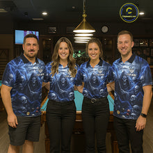 Load image into Gallery viewer, Blue Grim Reaper Lightning Billiard Shirt For Men Custom Skull Pool Team Jersey Polo &amp; 1/4 Zip TDM5963