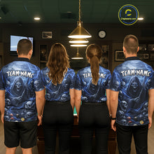 Load image into Gallery viewer, Blue Grim Reaper Lightning Billiard Shirt For Men Custom Skull Pool Team Jersey Polo &amp; 1/4 Zip TDM5963