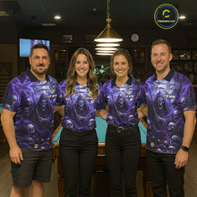 Load image into Gallery viewer, Purple Grim Reaper Lightning Billiard Shirt For Men Custom Skull Pool Team Jersey Polo &amp; 1/4 Zip TDM5964