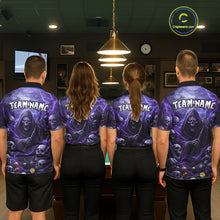 Load image into Gallery viewer, Purple Grim Reaper Lightning Billiard Shirt For Men Custom Skull Pool Team Jersey Polo &amp; 1/4 Zip TDM5964