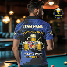 Load image into Gallery viewer, Billiard Pool And Beer That's Why I'm Here Polo &amp; 1/4 Zip For Men Custom Funny Billiard Jersey TDM4833