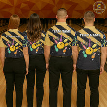 Load image into Gallery viewer, Personalized Funny Neon Bowing Shirt For Women, Retro Bowling Team Jersey Polo &amp; 1/4 Zip | Yellow TDM6186