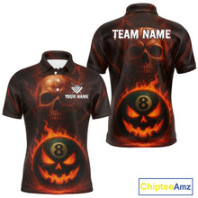 Load image into Gallery viewer, Funny Pumpkin 8 Ball Pool Billiard Shirt For Men Custom Halloween Billiard Team Shirt Outfit TDM4889