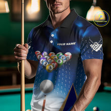Load image into Gallery viewer, Blue Billiard Jersey For Men Custom 3D Billiard Tournament Shirt, Pool Team Jersey Polo &amp; 1/4 Zip TDM4930