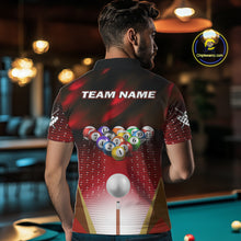 Load image into Gallery viewer, Red Billiard Jersey For Men Custom 3D Billiard Tournament Shirt, Pool Team Jersey Polo &amp; 1/4 Zip TDM4931