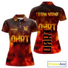 Load image into Gallery viewer, Persionalized Full Flames And Smokes Dart Shirts For Women, Dart Team Jerseys NYN0077