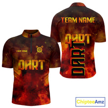 Load image into Gallery viewer, Persionalized Full Flames And Smokes Dart Shirts For Men, Dart Team Jerseys NYN0077