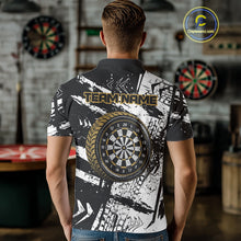 Load image into Gallery viewer, Dartboards Grunge Style Custom Yellow Wheel Dart Shirts For Men, Dart Jerseys NYN0079