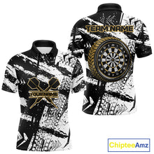 Load image into Gallery viewer, Dartboards Grunge Style Custom Yellow Wheel Dart Shirts For Men, Dart Jerseys NYN0079