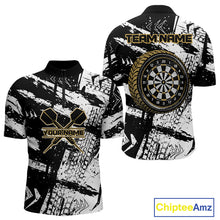 Load image into Gallery viewer, Dartboards Grunge Style Custom Yellow Wheel Dart Shirts For Men, Dart Jerseys NYN0079