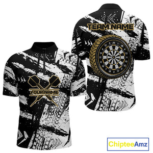 Dartboards Grunge Style Custom Yellow Wheel Dart Shirts For Men, Dart Jerseys NYN0079