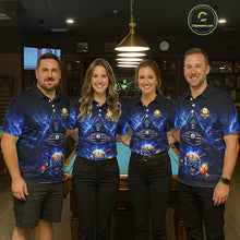 Load image into Gallery viewer, Blue Flames Grim Reaper Pool 8 Ball &amp; 9 Ball Billiard Shirt For Men Custom Billiard Team Jerseys NYN2630