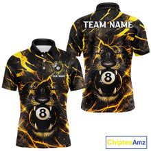 Load image into Gallery viewer, Black And Yellow Tiger Crown 8 Ball Pool Billiard Shirt For Men Personalized Billiard Team Apparel NYN2632