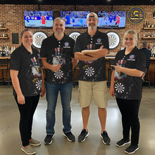 Load image into Gallery viewer, Custom Patriotic Funny Eagle Dartboard Women Darts Polo &amp; Quarter-Zip Shirt Personalized Dart Jerseys NYN2771