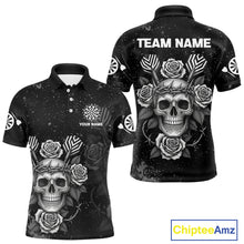 Load image into Gallery viewer, Roses Skull Dart Arrows Men's Grunge Darts Shirt - Custom Name For Darts Jersey NYN0442