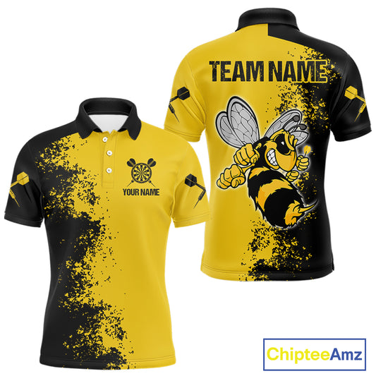 Grumpy Bee Dart Arrow Funny Darts Shirt For Men Custom Name & Team For Darts Jersey NYN0695