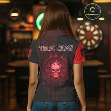 Load image into Gallery viewer, Custom Darts Team Polo Shirt For Women Red Flame Dartboard  - Darts  Jersey NYN0702