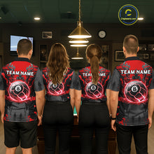 Load image into Gallery viewer, Black And Red Crack 8 Ball Pool Billiard Apparel For Men Custom Billiard Team Shirt Designs NYN2406
