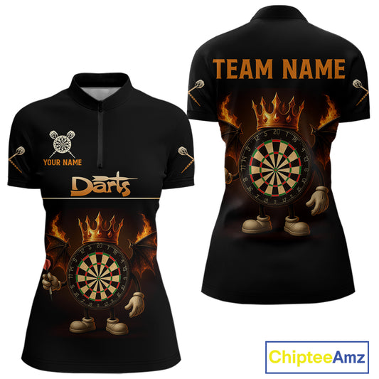 Fire Flame Wings Dartboard Custom Funny Dart Shirt For Women, Dart Team Jerseys NYN0094