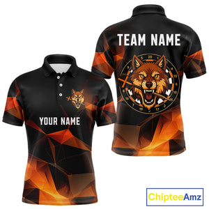 Orange Abstract Pattern Custom Wolf Dartboard Dart Shirt For Men, Dart Jerseys NYN0099