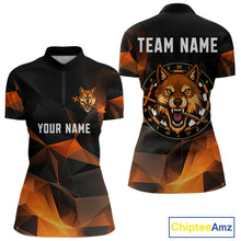 Load image into Gallery viewer, Orange Abstract Pattern Custom Wolf Dartboard Dart Shirt For Women, Dart Jerseys NYN0099