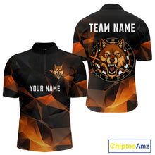 Load image into Gallery viewer, Orange Abstract Pattern Custom Wolf Dartboard Dart Shirt For Men, Dart Jerseys NYN0099