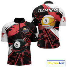 Load image into Gallery viewer, Red Lightning 8 Ball 9 Ball Pool Shirt For Men Custom Camo Billiard Team Jersey