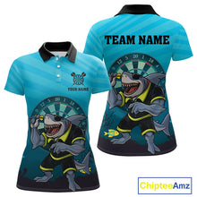 Load image into Gallery viewer, Shark &amp; Dartboard Custom Funny Polo Shirt For Women - Darts Team Jersey NYN0706