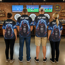 Load image into Gallery viewer, American Flag Thunder Grim Reaper Dartboard Men Darts Polo Shirt Custom Patriotic Dart League Shirt NYN2641