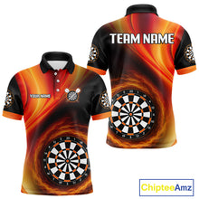 Load image into Gallery viewer, Circle Flame Dartboard Custom Orange Dart Shirt For Men, Dart Team Jerseys NYN0102