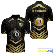 Load image into Gallery viewer, Orange Grunge Grim Reaper Billiard Ball Pool Custom Men Billiard Shirts, Billiard Team Jerseys NYN3020