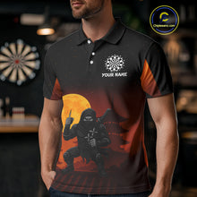 Load image into Gallery viewer, Full Moon Ninja &amp; Dart Arrows Men's Darts Shirt - Custom Name For Darts Jersey NYN0472